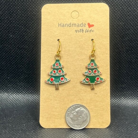 3/$12~Christmas Tree Earrings - Picture 3 of 3
